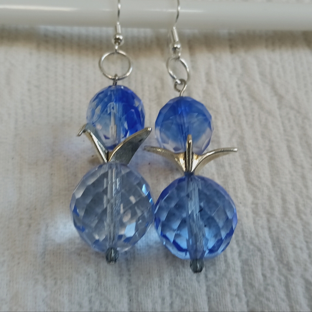 Hand Crafted Origami Cranes On Sparkling Blue Water Crystals Maximalist Silver - Picture 2 of 7